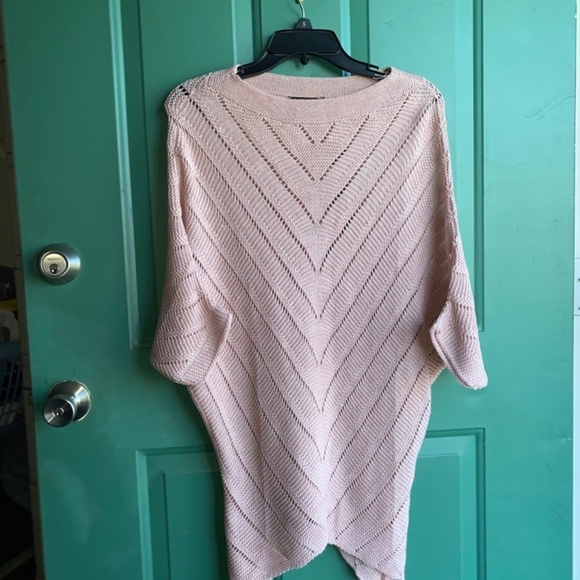 CCK style ladies size large crochet long sweater peach color - Picture 4 of 6